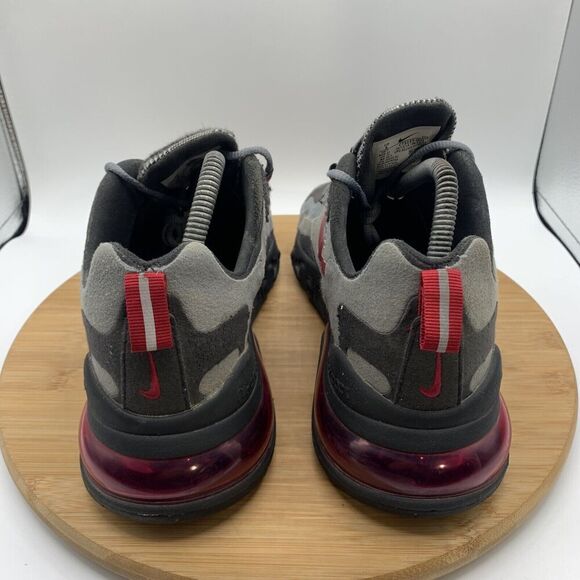 Nike Air Max 270 React Mens Size 8 Running Shoes Black Grey Red CT3135 001